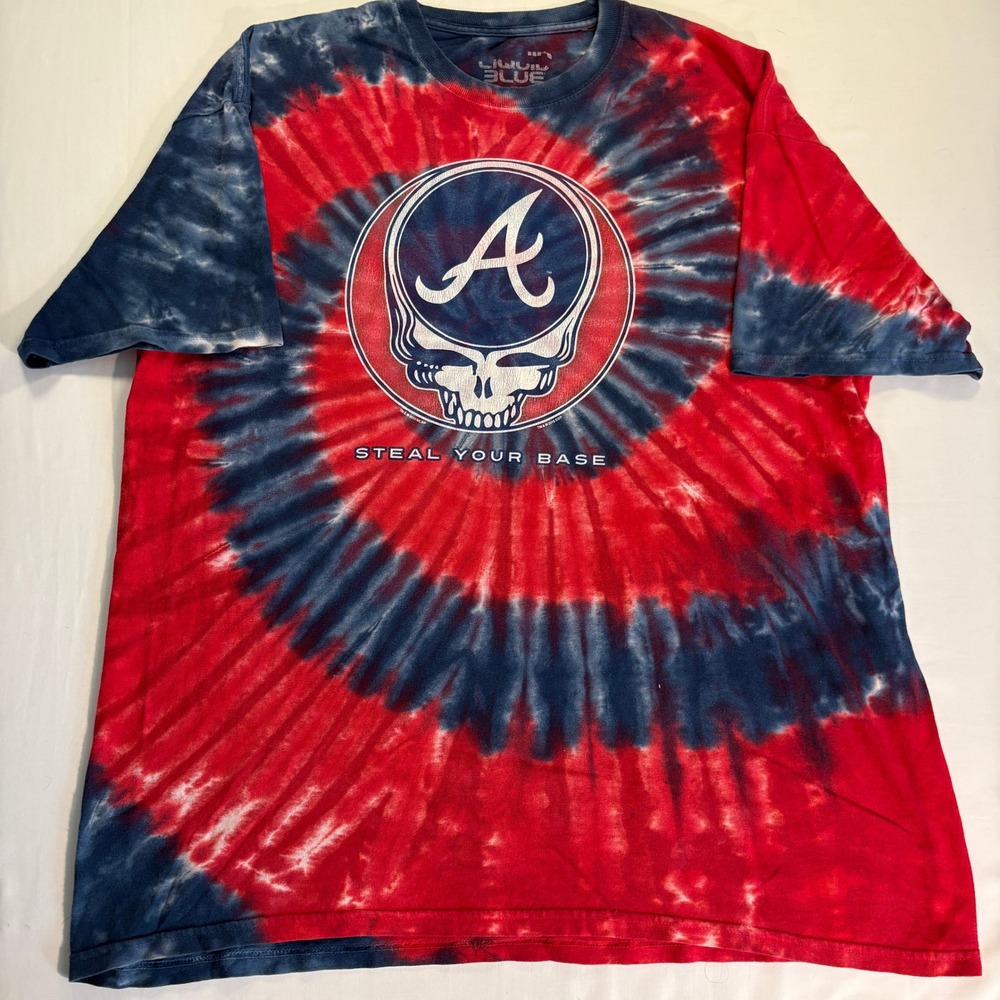 Liquid Blue Atlanta Braves Grateful Dead Steal Your Base Tie Dye Shirt XL 2018